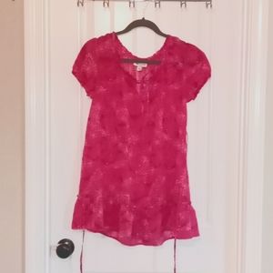 Sheer Pink Maternity Blouse